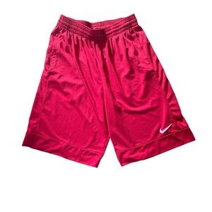 Nike men’s red basketball shorts with white Nike logo size medium